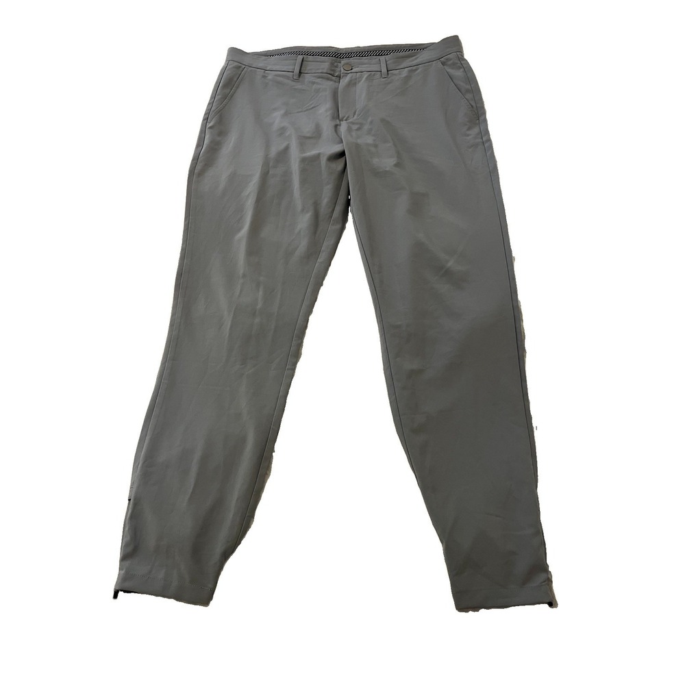 Primo Golf Jogger Pants Mens 38 Short Gray Performance Stretch Tapered Ankle Zip